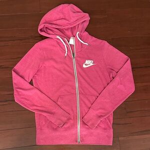 Nike Hot Pink Full-Zip Hoodie with White Logo